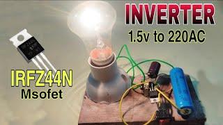 Simple  Inverter 3.7v to 220v High Power 100W || IRFZ44N Mosfet