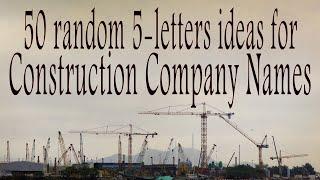 50 ideas for construction company business name