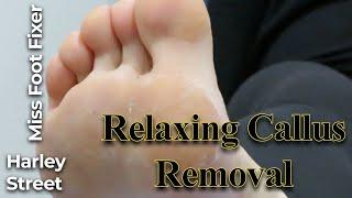 Relaxing callus removal with relaxing music by Miss Foot Fixer Marion Yau