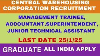 Central Warehousing Corporation Recruitment | Latest Govt Jobs 2024 | Latest Govt job vacancy