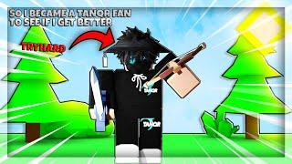 SO I BECAME A *TANQR FAN* TO SEE IF I BECOME BETTER OR NOT IN ROBLOX BEDWARS.. .. 