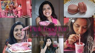 Eating only *Pink* food for 24 Hours|Barbie inspired |Shalini kadava