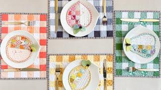 How to sew a Gingham Placemat  | Beginner friendly quilt | Free Motion Quilting