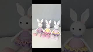 Вязаная игрушка Зайка - гимнастка  #handmade #амигуруми #игрушкиручнойработы