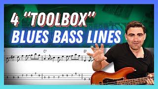 These 4 Blues Bass Lines Are All You Need... | "Toolbox" Bass Lines