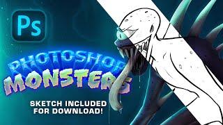 Create YOUR own MONSTER in Photoshop! (Drawing to Reality)