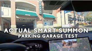 Testing Actual Smart Summon (ASS) - Parking Garage Test! Tesla Model S Plaid