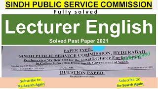 SPSC lecturer English solved past paper 2021