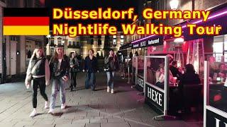 Düsseldorf Altstadt Nachtleben: HD Street Walk zwischen Bolkerstraße & Rheinpromenade [2022]