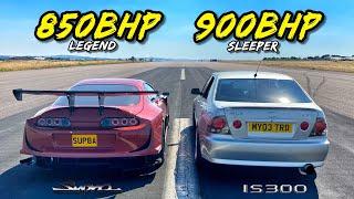 LEGEND vs SLEEPER.. 900HP LEXUS IS300 vs 850HP TOYOTA SUPRA