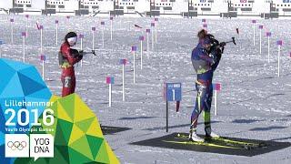 Biathlon 7.5km Pursuit - Khrystyna Dmytrenko (UKR) wins gold | Lillehammer 2016 Youth Olympic Games