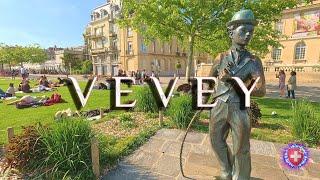 VEVEY SWITZERLAND  Exploring the beauty of Vevey`s Embankment / Lake Geneva Cantons Vaud