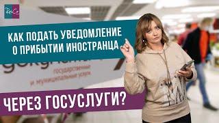 Как подать уведомление о прибытии иностранца через Госуслуги?