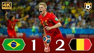 Highlights - "Brazil (1-2) Belgium"  ● Crazy game   World Cup  Russia [2018]  | 4K