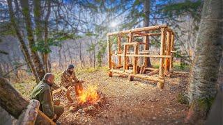 НЕСКОЛЬКО ДНЕЙ в ГЛУШИ - ПОСТРОИЛИ КАРКАС ЛЕСНОГО ДОМА | ИСПЫТАНИЯ ДОМА НА ДЕРЕВЕ