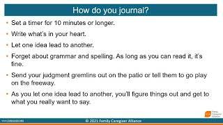 Journaling for Caregivers
