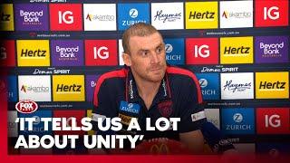 Goodwin lauds Dees close bond after smashing Suns I Melbourne Demons Press Conference I Fox Footy