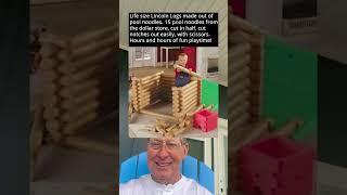 15 Life Size Lincoln Logs Made Out of Pool Noodles From The Dollar Store.