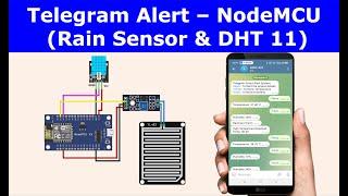 ESP8266 Telegram DHT11 Rain Sensor alert message || esp8266 telegram notification ||  Telegram bot