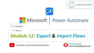 Microsoft Power Automate Tutorials || Module 12 : How to Export and Import Flows