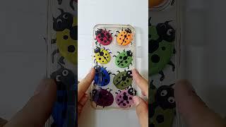 Satisfying Phone case Painting with  Rainbow colour ladybugs || #art #drawing #satisfying #shorts