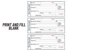 PRINTABLE AND FILL ABLE RENT RECEIPTS TEMPLATE