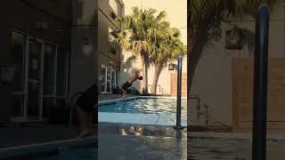 Backflip in pool  #backflip #pool #summer #fun #challenge