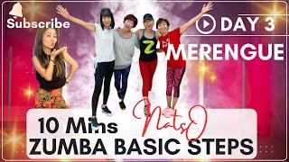 10 Mins ZUMBA Basic Steps Breakdown for Beginner | DAY 3 | Merengue | NatsO ZUMBA