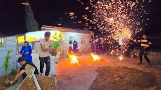 "Amir and Family: Planting Stone Flower Pots and Celebrating Chaharshanbe Suri!"