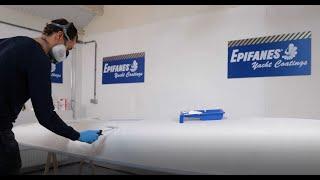 How to apply Epifanes Poly-urethane paint by hand using the roll & tip method.