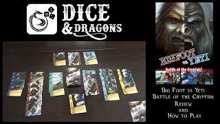 Dice and Dragons - Big Foot vs Yeti Battle of the Cryptids Review and How to Play