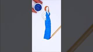 Glitter princess bride dress drawing   #shorts #youtubeshorts #fashion #art #toddlers #stepbystep