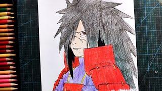 How To Draw Madara Uchiha (Colour) || Naruto || Anime Drawing Step By Step