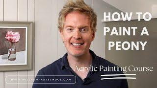 How to Paint a Peony in Acrylics Course