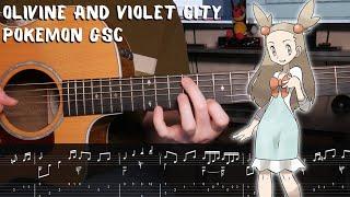 Olivine/Violet City - Pokemon Gold/Silver/Crystal - Fingerstyle Guitar Tutorial + TAB