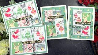 Christmas in July! | 4 Cards with Waffle Flower Postage Collage