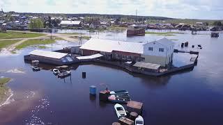 Unprecedented high water on Vychegda. Flooded roads, p.Kebanyol, d.Nosim