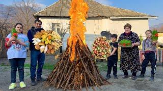 Праздник Новруз в спокойной деревне! Шекербура, пахлава и семени | бабушка готовит