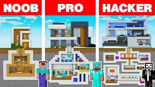 Minecraft NOOB vs PRO vs HACKER: MODERN UNDERGROUND HOUSE BUILD CHALLENGE in Minecraft Animation