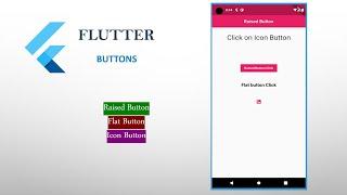 Flutter Raised Button, Flat Button and Icon Button