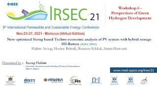 11 - New optimized Sizing based Techno-economic analysis of PV system with hybrid storage H2-Battery