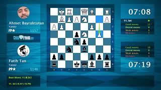 Chess Game Analysis: Ahmet Bayraktutan - Fatih Tan, 0-1 (By ChessFriends.com)