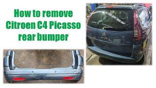 How to remove Citroen C4 Picasso rear bumper , 2007-2013