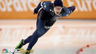 Jordan Stolz breaks American record with 1:40.87 1500m at Salt Lake City World Cup | NBC Sports