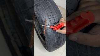 Watch how to fix a car tire puncture using a repair kit! Quick and easy steps . #carrepair