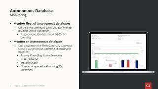 Autonomous Database monitoring in Oracle Cloud Infrastructure Database Management