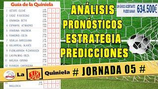  LA QUINIELA  de la Jornada 5  para esta semana 2021/2022  Análisis y Pronósticos