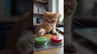 Котик делает выбор и нажимает на кнопку. 🟢 В твоих лапах судьба мира #котенок #умныйкот #милота