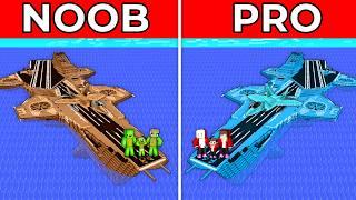 JJ FAMILY vs Mikey FAMILY Build AIRCRAFT CARRIER : NOOB vs PRO Battle in Minecraft Maizen!