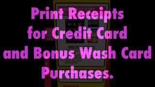 Buying Bonus Wash Cards from Dispenser at Wash Depot.